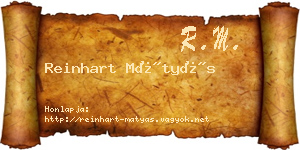 Reinhart Mátyás névjegykártya